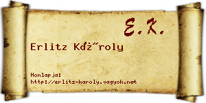Erlitz Károly névjegykártya